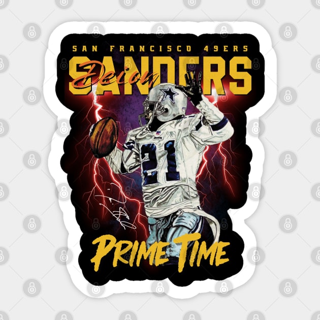 Deion Sanders - San Francisco 49ers Original Aesthetic Tribute 〶 Sticker by Terahertz'Cloth